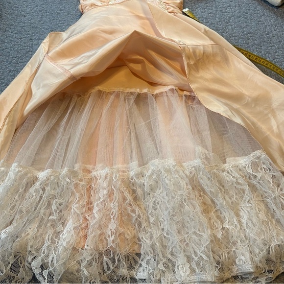 Gunne Sax by Jessica McClintock Peach Vintage Sequined Puff Sleeves Peach Size 8 - Picture 8 of 11